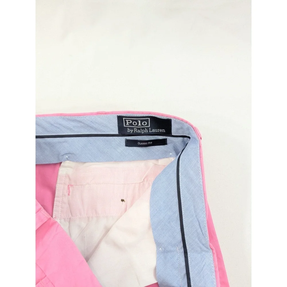 Vintage Polo Ralph Lauren Chino Shorts 35‎ BBgum Pink Golf Tennis Preppy Classic